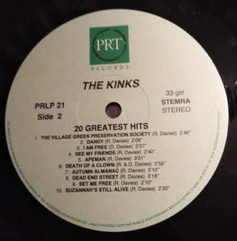 LP The Kinks: Death Of A Clown - 20 Greatest Hits