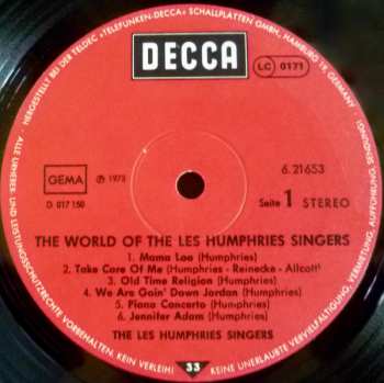 LP Les Humphries Singers: The World Of The Les Humphries Singers