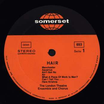 LP The London Theatre Ensemble And Chorus: Hair
