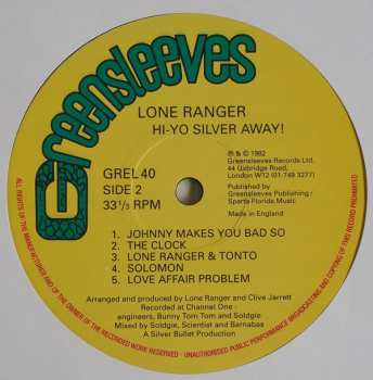 LP Lone Ranger: Hi-Yo, Silver, Away!