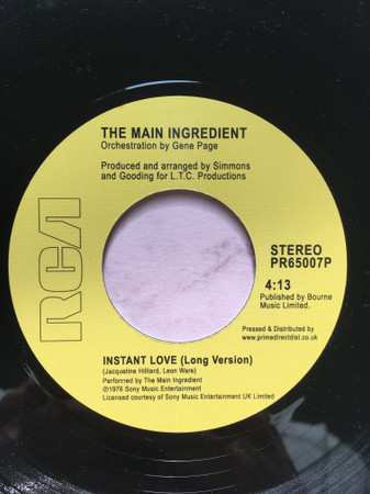 SP The Main Ingredient: Instant Love / Work To Do