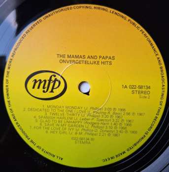 LP The Mamas & The Papas: Onvergetelijke Hits