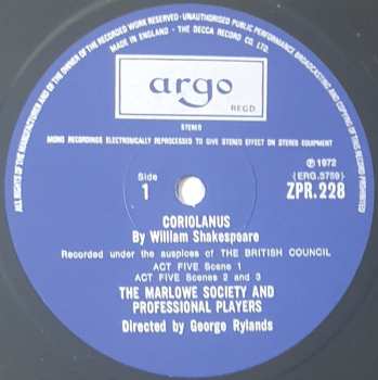 4LP/Caja William Shakespeare: Coriolanus
