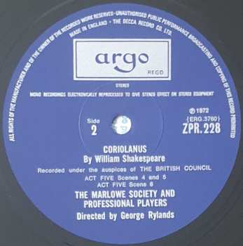 4LP/Caja William Shakespeare: Coriolanus