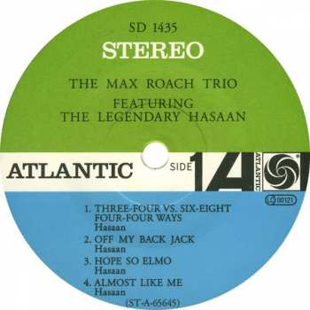 LP The Max Roach Trio: The Max Roach Trio Featuring The Legendary Hasaan