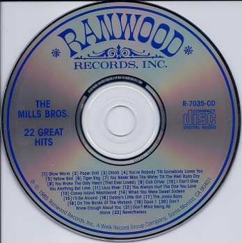 CD The Mills Brothers: 22 Great Hits