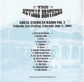 CD The Neville Brothers: Great American Radio Vol. 3 - Telluride Jazz Festival, Colorado, June 8, 2008