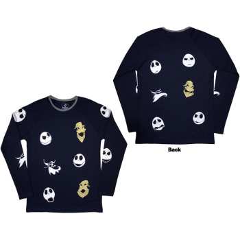 Mercancía The Nightmare Before Christmas: The Nightmare Before Christmas Unisex Long Sleeve T-shirt: Character Heads (back Print & Embellished) (small) S