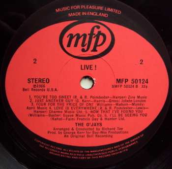 LP The O'Jays: Live!