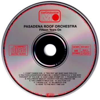 CD The Pasadena Roof Orchestra: Fifteen Years On