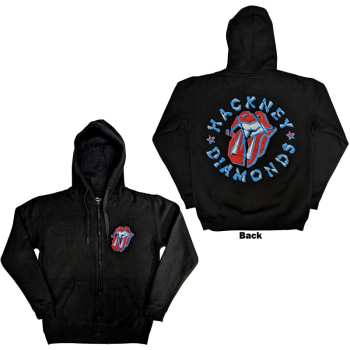 Mercancía The Rolling Stones: The Rolling Stones Unisex Zipped Hoodie: Hackney Diamonds Stars (back Print) (small) S