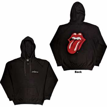 Mercancía The Rolling Stones: The Rolling Stones Unisex Zipped Hoodie: Logo & Tongue (back Print) (small) S