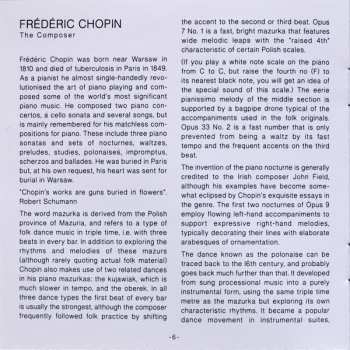 CD Frédéric Chopin: Chopin. Works Solo For Piano Including: Polonaise In F Sharp Minor, Opus 44, Waltz In E Minor, Nocturne In C Minor, Opus 48 No. 1, Mazurka In D Major, Opus 33 No. 2.