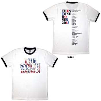 Mercancía The Stone Roses: The Stone Roses Unisex Ringer T-shirt: 2013 Tour Ringer (white) (back Print) (small) S