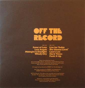 LP The Sweet: Off The Record