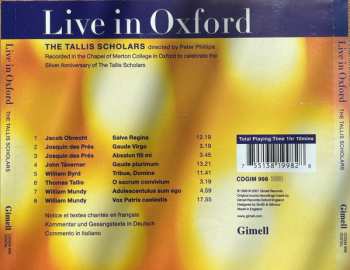 CD The Tallis Scholars: Live In Oxford