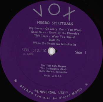 LP The Tell Tale Singers: Negro Spirituals