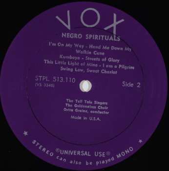 LP The Tell Tale Singers: Negro Spirituals