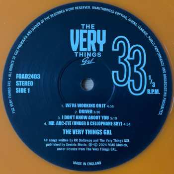 LP The Very Things GXL: Mr. Arc-Eye (Under A Cellophane Sky)