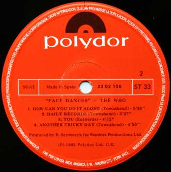 LP The Who: Face Dances