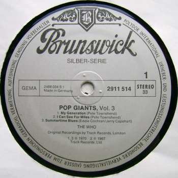 LP The Who: Pop Giants, Vol. 3