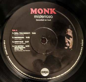 LP Thelonious Monk: Misterioso (Recorded On Tour)
