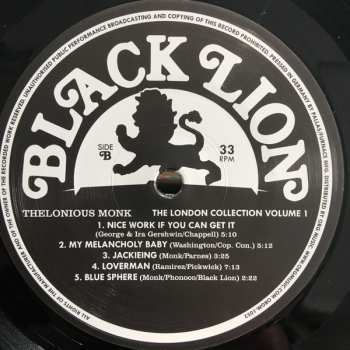 LP Thelonious Monk: The London Collection Volume 1