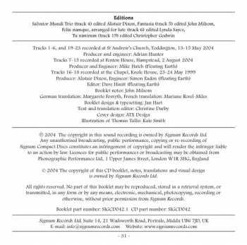 2CD Thomas Tallis: Instrumental Music And Songs