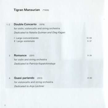 CD Tigran Mansurian: Quasi Parlando
