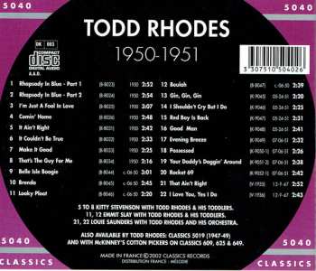 CD Todd Rhodes: The Chronological Todd Rhodes 1950-1951
