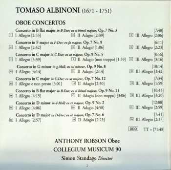 CD Tomaso Albinoni: Complete Oboe Concertos