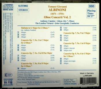 CD Tomaso Albinoni: Oboe Concerti Vol. 2