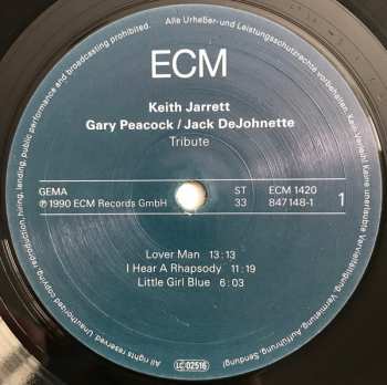 2LP Keith Jarrett Trio: Tribute