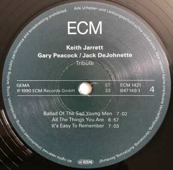 2LP Keith Jarrett Trio: Tribute