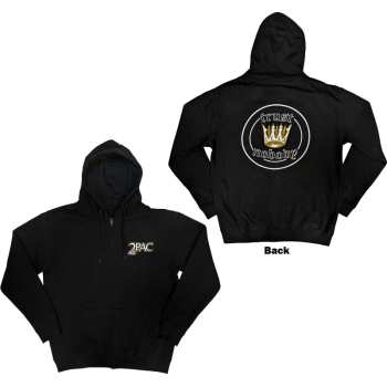 Mercancía Tupac: Tupac Unisex Zipped Hoodie: Crown Seal (back Print) (small) S