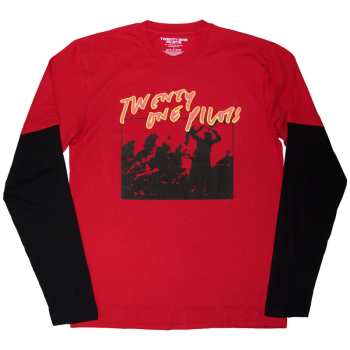 Mercancía Twenty One Pilots: Twenty One Pilots Unisex Layered Long Sleeve T-shirt: Live Scribble (red & Black) (small) S