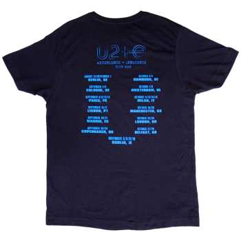 Mercancía U2: U2 Unisex T-shirt: Logo E+i 2018 Tour Dates (back Print/ex-tour) (small) S