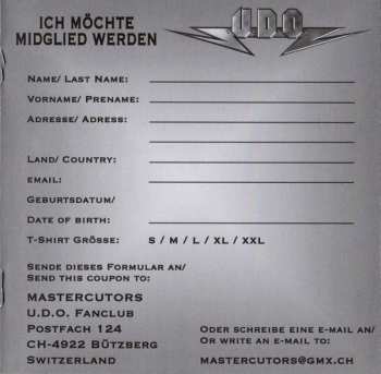 CD U.D.O.: Mastercutor