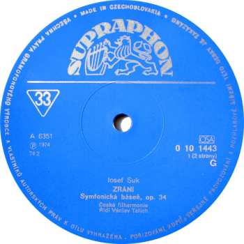 3LP/Caja Josef Suk: Talichovský Archiv (I.) - Skladby Josefa Suka