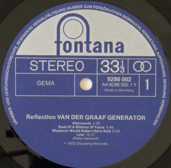 LP Van Der Graaf Generator: Reflection