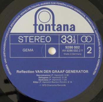 LP Van Der Graaf Generator: Reflection