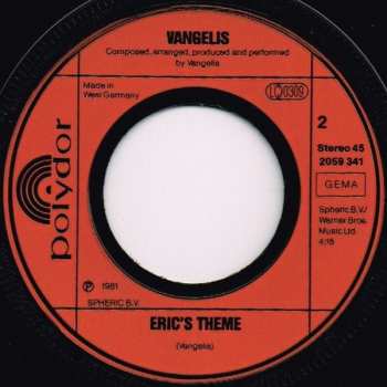 SP Vangelis: Titles From Chariots Of Fire