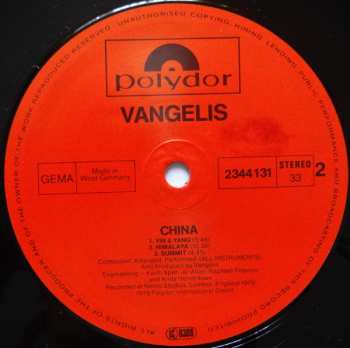 LP Vangelis: China = 中國