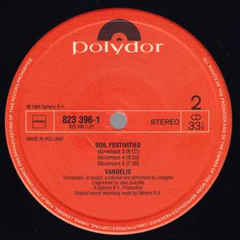 LP Vangelis: Soil Festivities