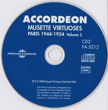 2CD Various: Accordéon Musette Virtuoses Paris 1944-1954 Volume 3