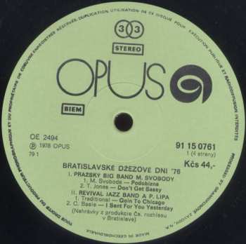 2LP Various: Bratislavské Džezové Dni 1976 (2xLP)
