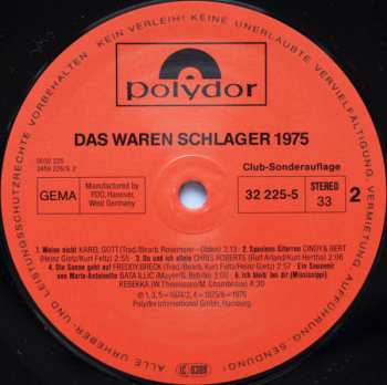LP Various: Das Waren Schlager 1975