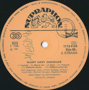 LP Various: Dluhy Hany Zagorové