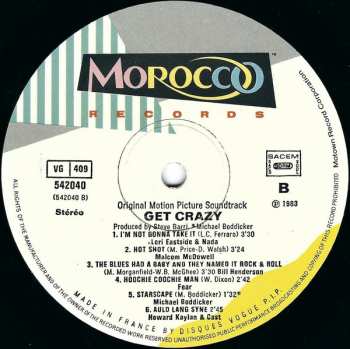 LP Various: Get Crazy (Original Motion Picture Soundtrack)