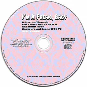 3CD/Caja Various: I'm A Freak, Baby... A Journey Through The British Heavy Psych And Hard Rock Underground Scene 1968-72